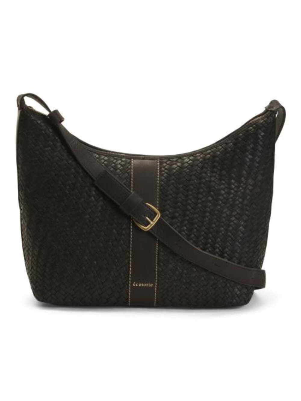 ECOTORIE Leather Irving Woven Shoulder Bag